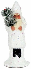 Santa with Mica Papier Mache Candy Container by Ino Schaller