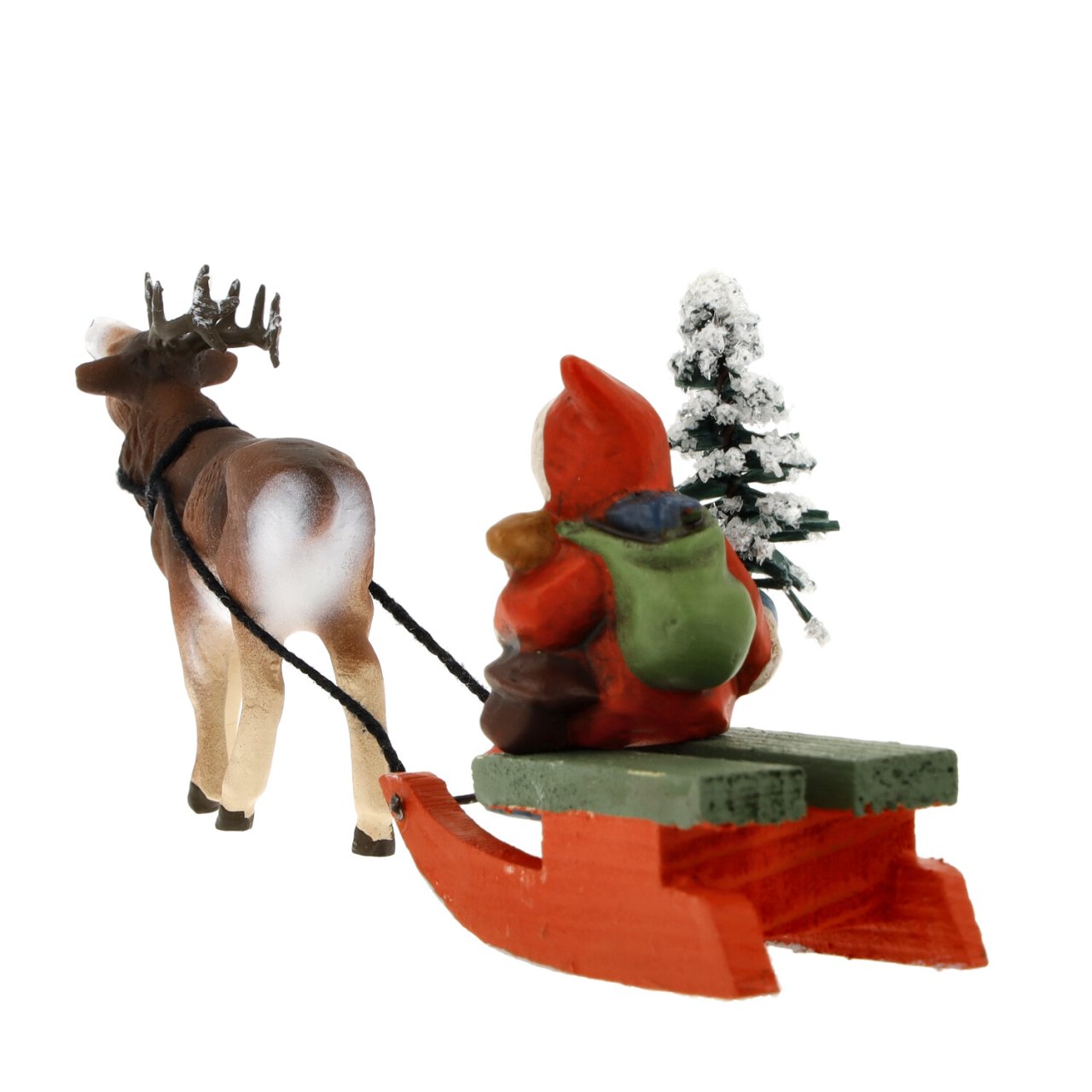 Miniature Santa and Reindeer Figurine by Marolin Manufaktur