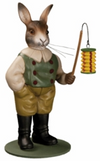 Rabbit in Green Vest with Lantern by Marolin Manufaktur
