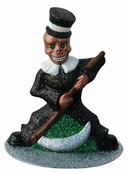 Skeleton with Silver Glittered Papier Mache Candy Container by Ino Schaller