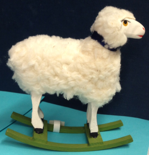 Rocking Sheep Papier Mache Figurine by Ino Schaller