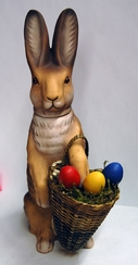 Standing Rabbit with Hand Basket Paper Mache Candy Container by Marolin Manufaktur