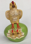 Assorted Chicken and Chicks in Egg Paper Mache Figurine by Marolin Manufaktur
