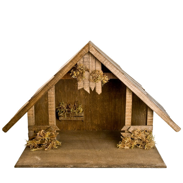 Wooden Stable with Gable Roof for 14-17cm scale by Marolin Manufaktur