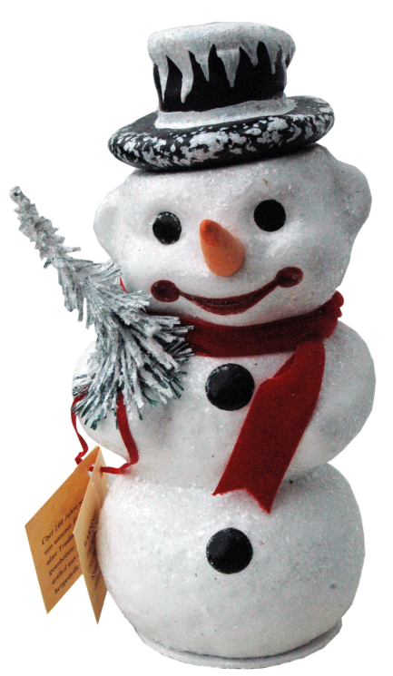 Snowman Papier Mache Candy Container by Ino Schaller