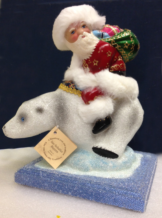 Santa on Polar Bear, with fur trim by Ino Schaller