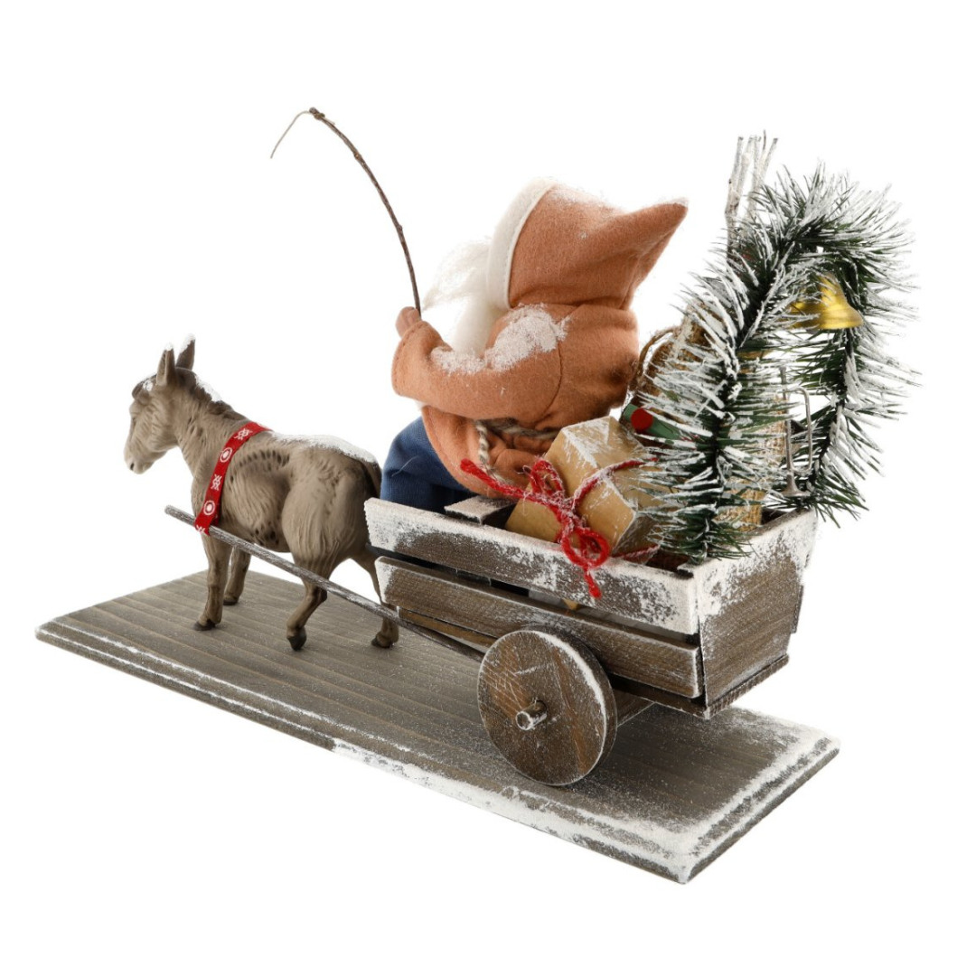 Christmas Cart with Santa and donkey figure by Marolin Manufaktur