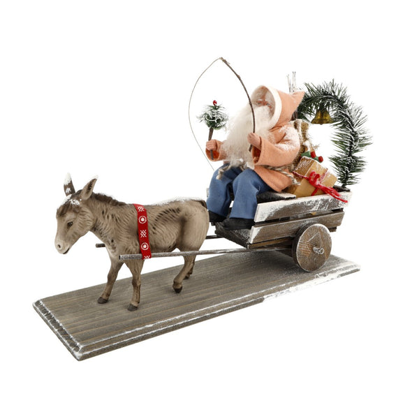 Christmas Cart with Santa and donkey figure by Marolin Manufaktur