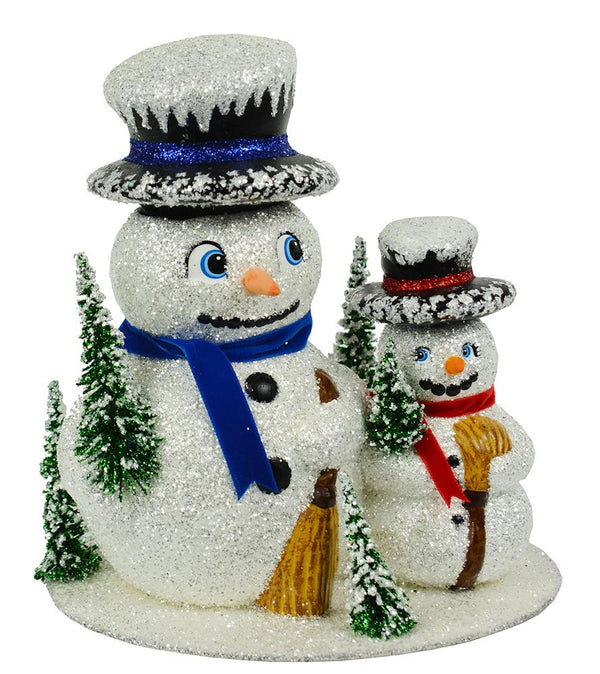 Snowman Family, Blue/Red Scarf, Removeable Hat Candy Container by Ino Schaller