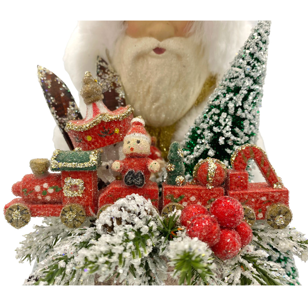 Santa, Gold Coat with Bag on Base by Ino Schaller