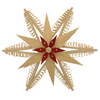 Illuminated Hanging Star, double, 32 cm with natural wood star center by Martina Rudolph