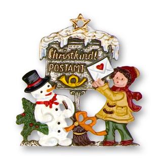 Christmas Post Office Pewter Ornament by Kuehn Pewter
