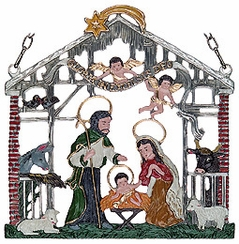 Nativity Hanging Pewter Picture by Kuehn Pewter