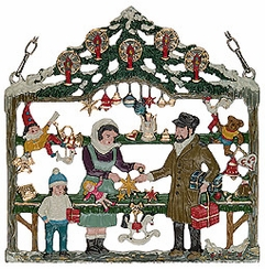 Christkindlmarkt Hanging Pewter Picture by Kuehn Pewter
