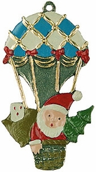 Santa Claus in Balloon Pewter Ornament by Kuehn Pewter