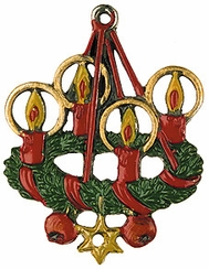 Advent Wreath Pewter Ornament by Kuehn Pewter