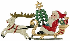 Christmas Sleigh Pewter Ornament by Kuehn Pewter
