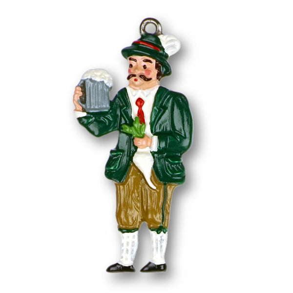 Bavarian Man with Beer Stein Pewter Ornament by Kuehn Pewter