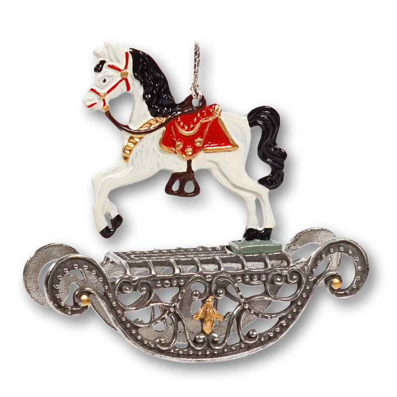 Rocking Horse 3D Pewter Ornament by Kuehn Pewter