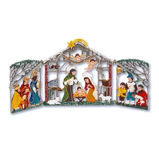 Nativity Tri-fold Pewter Picture by Kuehn Pewter