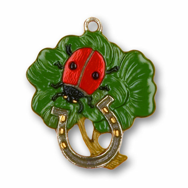 Cloverleaf with Horseshoe Ornament by Kuehn Pewter