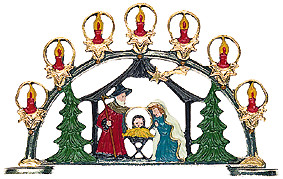 Nativity under Arch Standing Pewter Figure by Kuehn Pewter