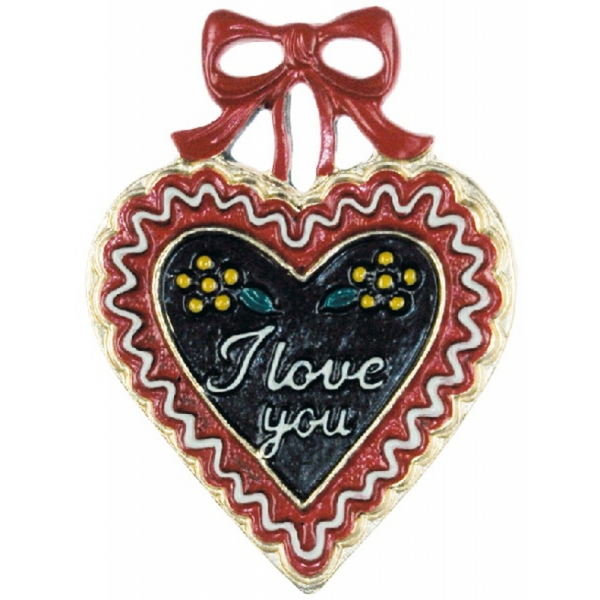 "I Love You" Heart Pewter Ornament by Kuehn Pewter