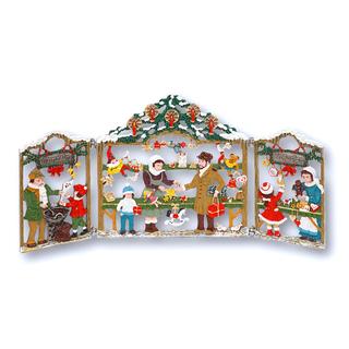Christkindlmrkt Tri-fold Pewter Picture by Kuehn Pewter