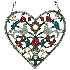 Heart with Doves Hanging Pewter Picture by Kuehn Pewter
