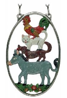 Town Musicians of Bremen Hanging Pewter Picture by Kuehn Pewter