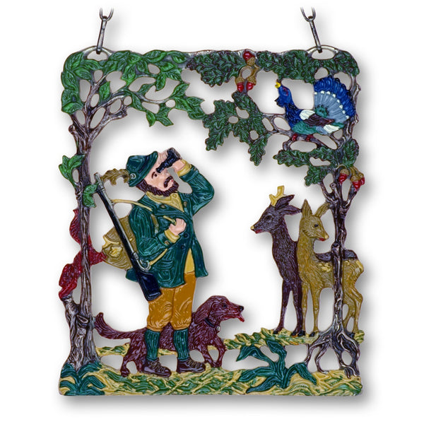 Hunter Hanging Pewter Picture by Kuehn Pewter