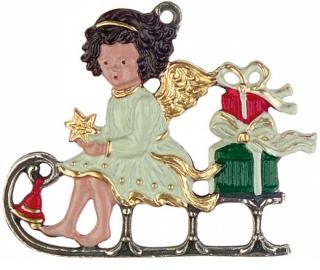 Angel on Sleigh by Kuehn Pewter