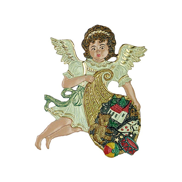 Angel with Cornucopia of Gifts Ornament by Kuehn Pewter