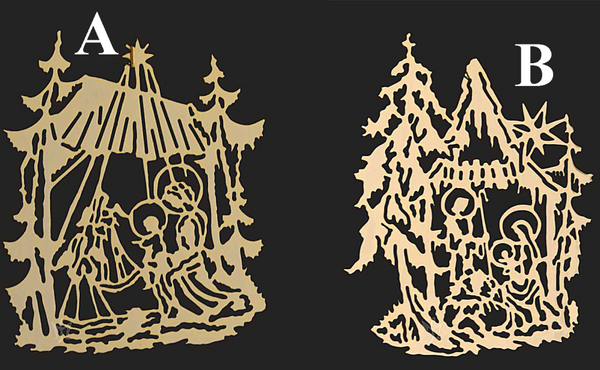 Gold Plated Nativity with Baby in Lap Ornament