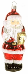 Santa with Gift, red with silver tree by Old German Christmas