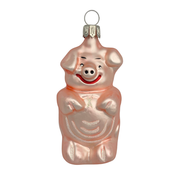 Pig Smiling Ornament by Old German Christmas