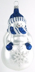 Snowman with Snowflake, blue by Old German Christmas