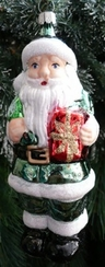 Santa with Gift, green by Old German Christmas