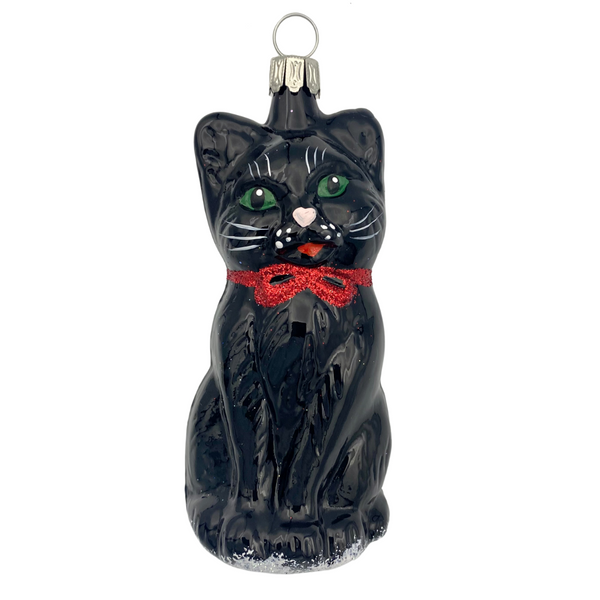Cat Ornament, black by Old German Christmas