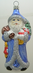 Santa with Doll Ornament, blue by Old German Christmas