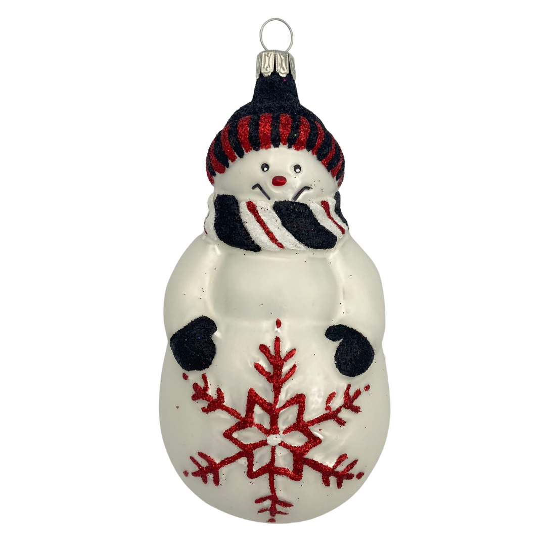 Snowman with Snowflake, black and red by Old German Christmas