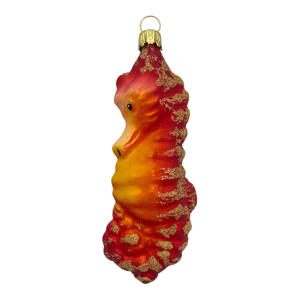 Orange Seahorse, Ornament by Old German Christmas