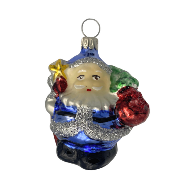 Santa with tree and star, blue by Old German Christmas
