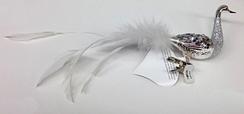 Swan, silver with white by Old German Christmas