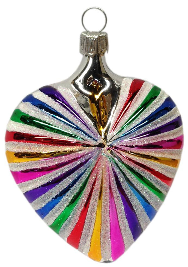 Heart Ornament, rainbow pride by Old German Christmas