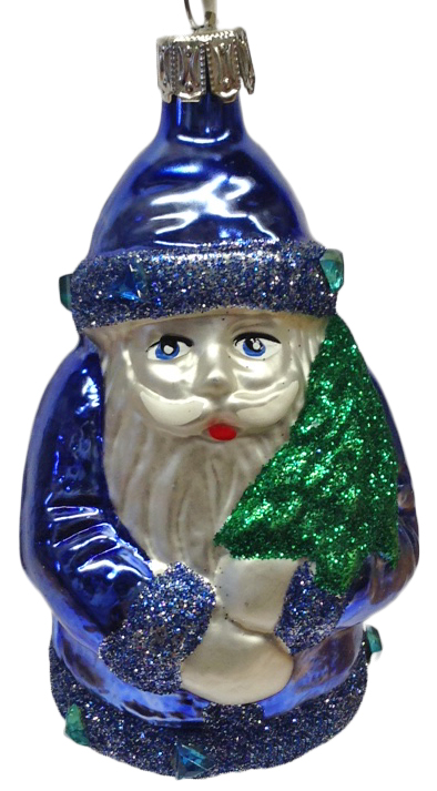 Santa with tree, blue coat by Old German Christmas