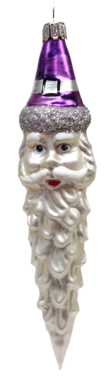 Santa Pinecone with Hat, purple and silver by Old German Christmas