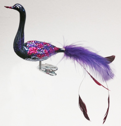 Swan, navy and purple by Old German Christmas