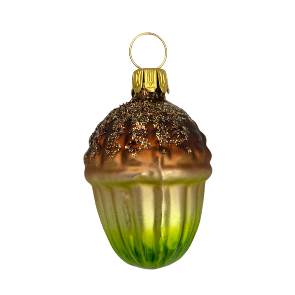 Acorn Ornament, champagne and green by Old German Christmas