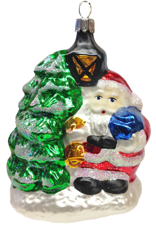 Santa by the Lamppost, light green tree by Old German Christmas